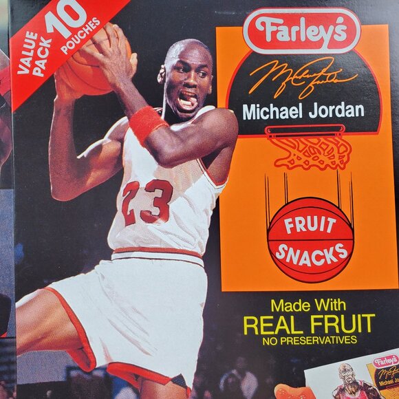 Michael Jordan Vintage 90s Bulls Farley's Fruit Snacks Box Sleeved Boarded - Picture 3 of 8